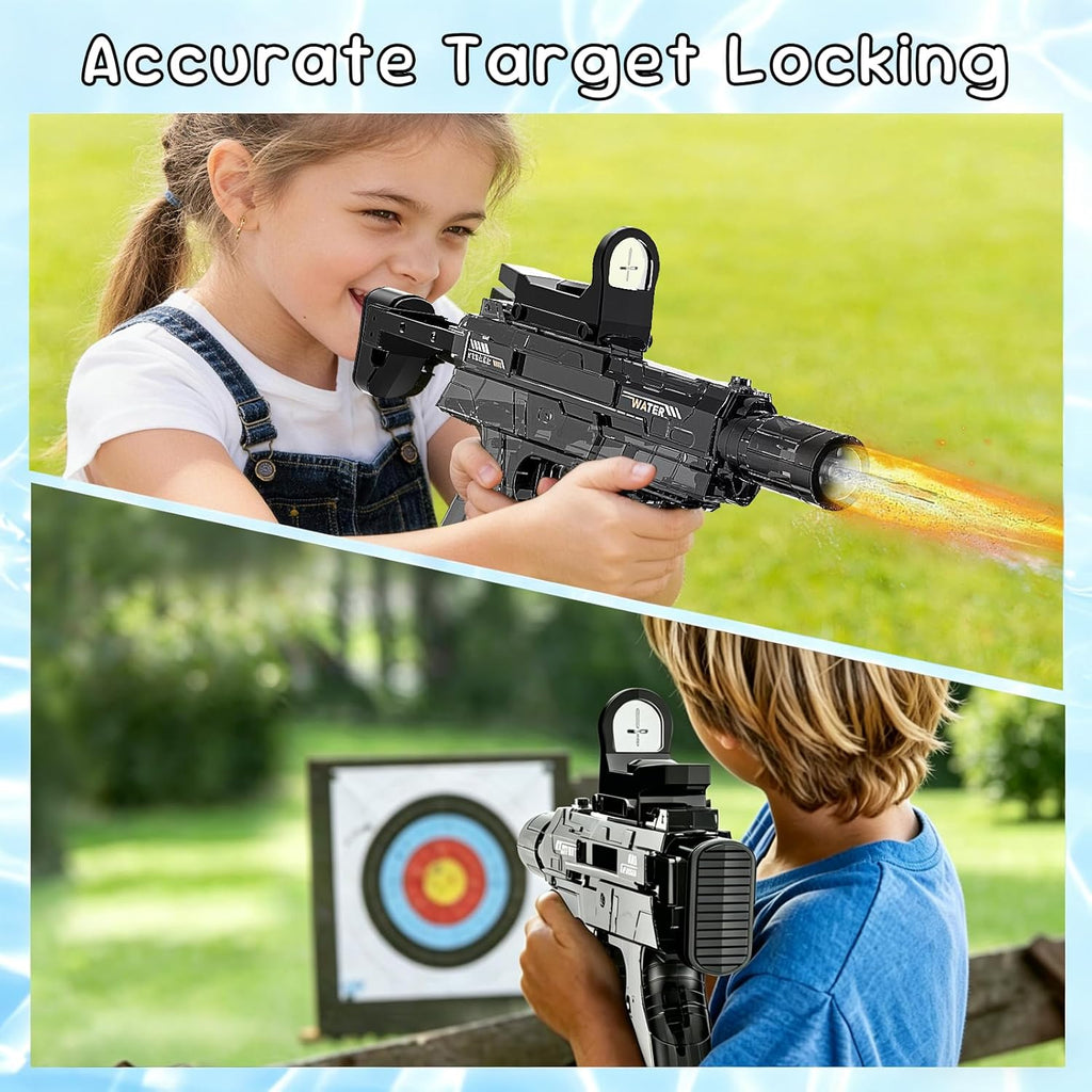 Electric Water Gun for Kids Adult, Automatic Squirt Pistol Guns with Large Capacity & 26-32FT Range, Rechargeable Watergun Toys for Pool, Beach, Backyard Summer Water Blaster Games, Black