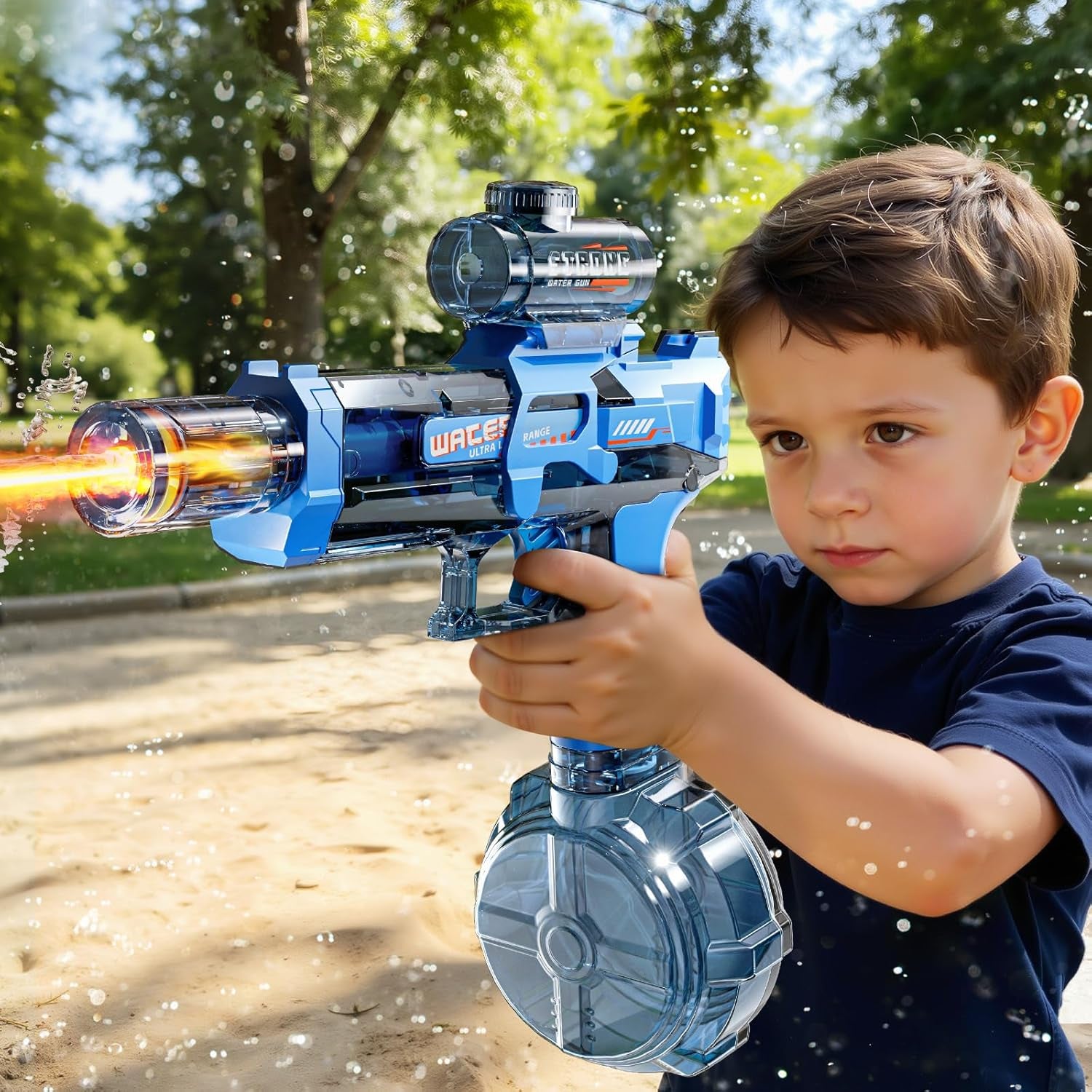 Electric Water Guns for Kids, Water Blaster Squirt Guns with Flashing Muzzle,Range up to 32Ft, Summer Outdoor Beach Swimming Pool Party Toys, Gift for Kids Age 8 9 10 11 12 Years Old Boys