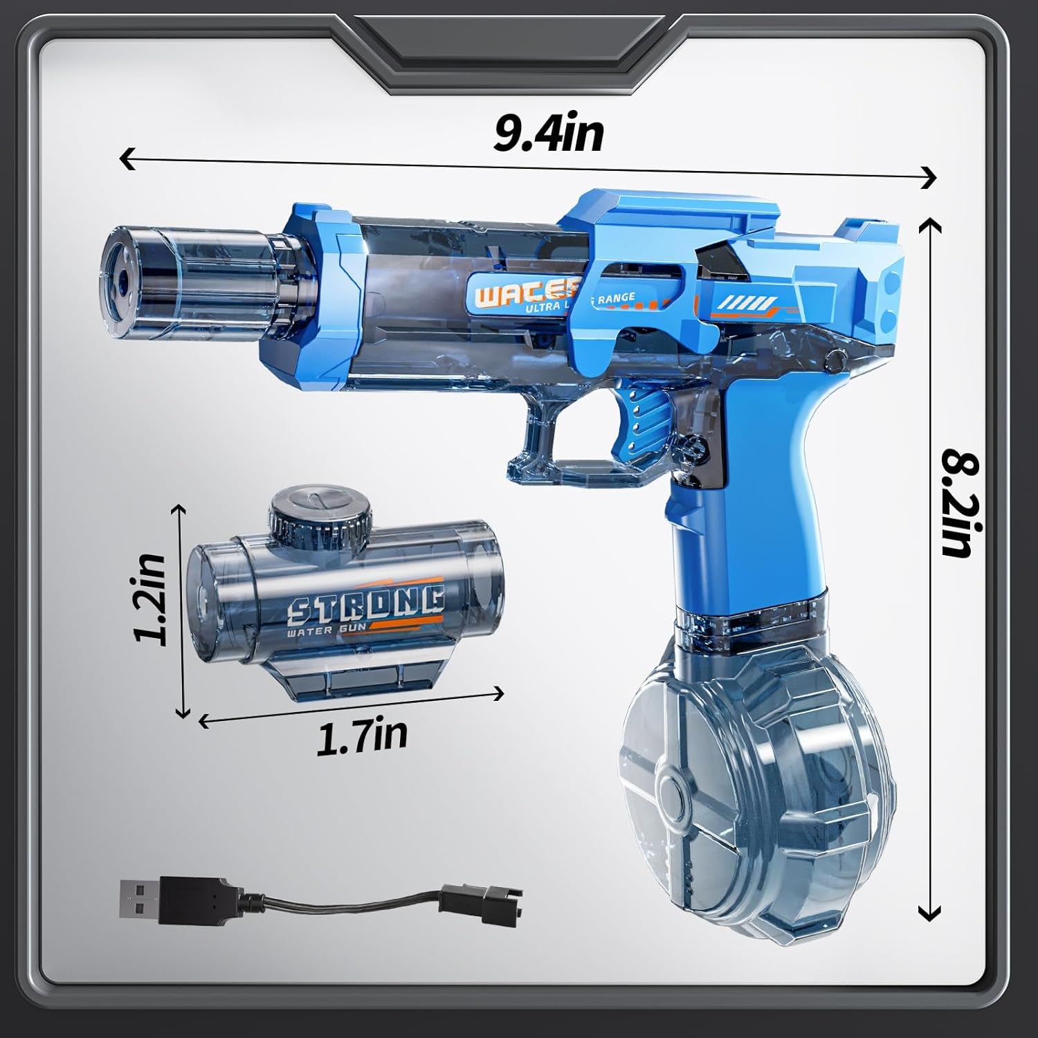 Electric Water Guns for Kids, Water Blaster Squirt Guns with Flashing Muzzle,Range up to 32Ft, Summer Outdoor Beach Swimming Pool Party Toys, Gift for Kids Age 8 9 10 11 12 Years Old Boys