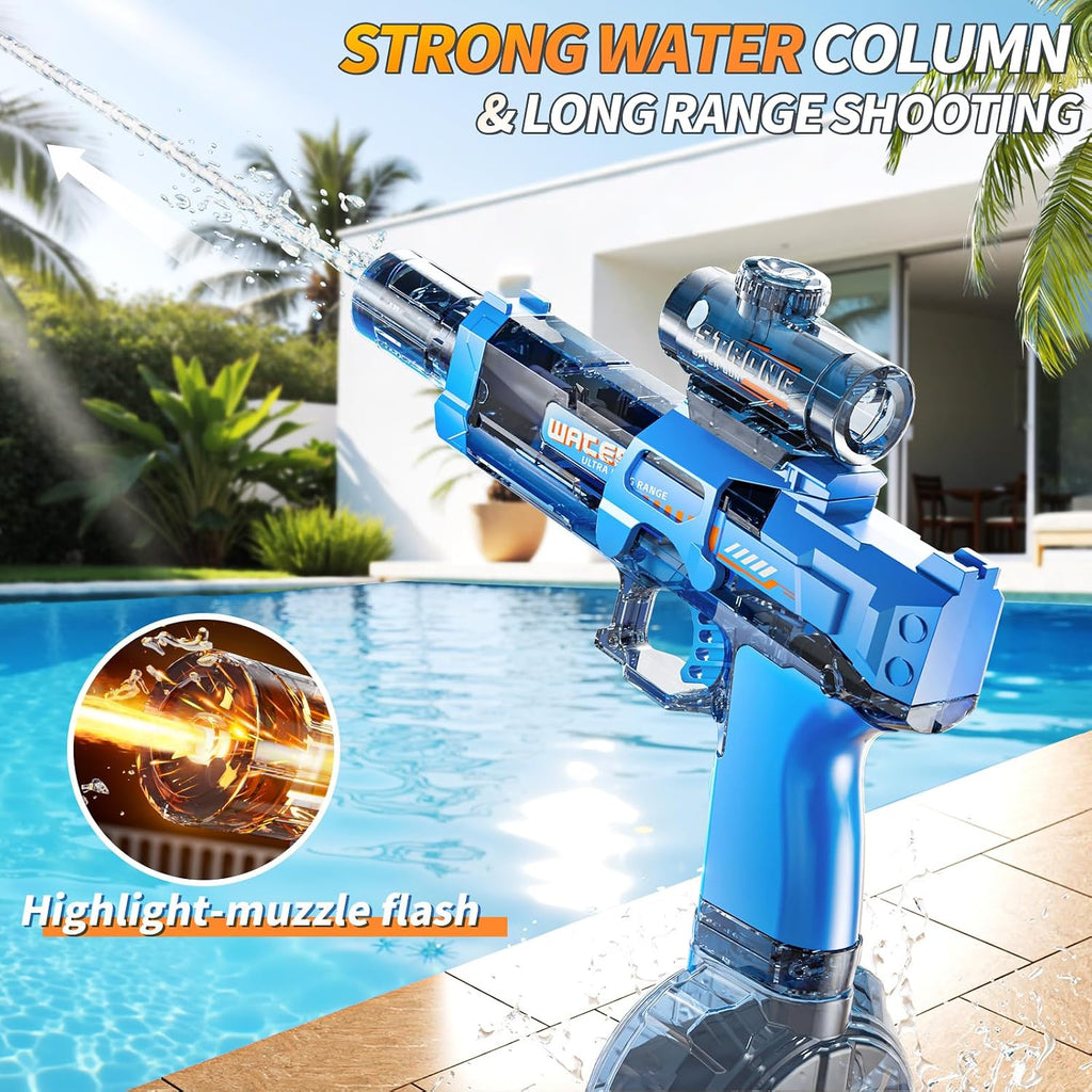 Electric Water Guns for Kids, Water Blaster Squirt Guns with Flashing Muzzle,Range up to 32Ft, Summer Outdoor Beach Swimming Pool Party Toys, Gift for Kids Age 8 9 10 11 12 Years Old Boys