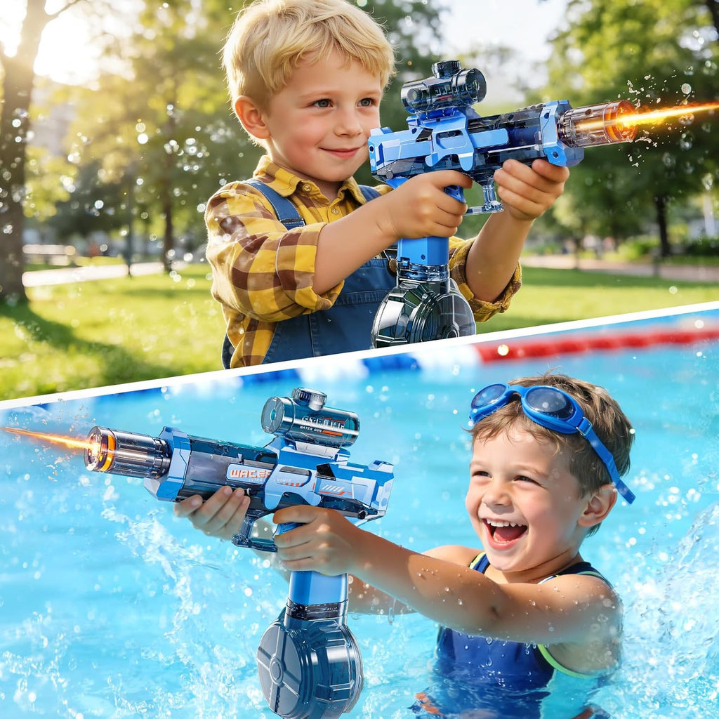 Electric Water Guns for Kids, Water Blaster Squirt Guns with Flashing Muzzle,Range up to 32Ft, Summer Outdoor Beach Swimming Pool Party Toys, Gift for Kids Age 8 9 10 11 12 Years Old Boys
