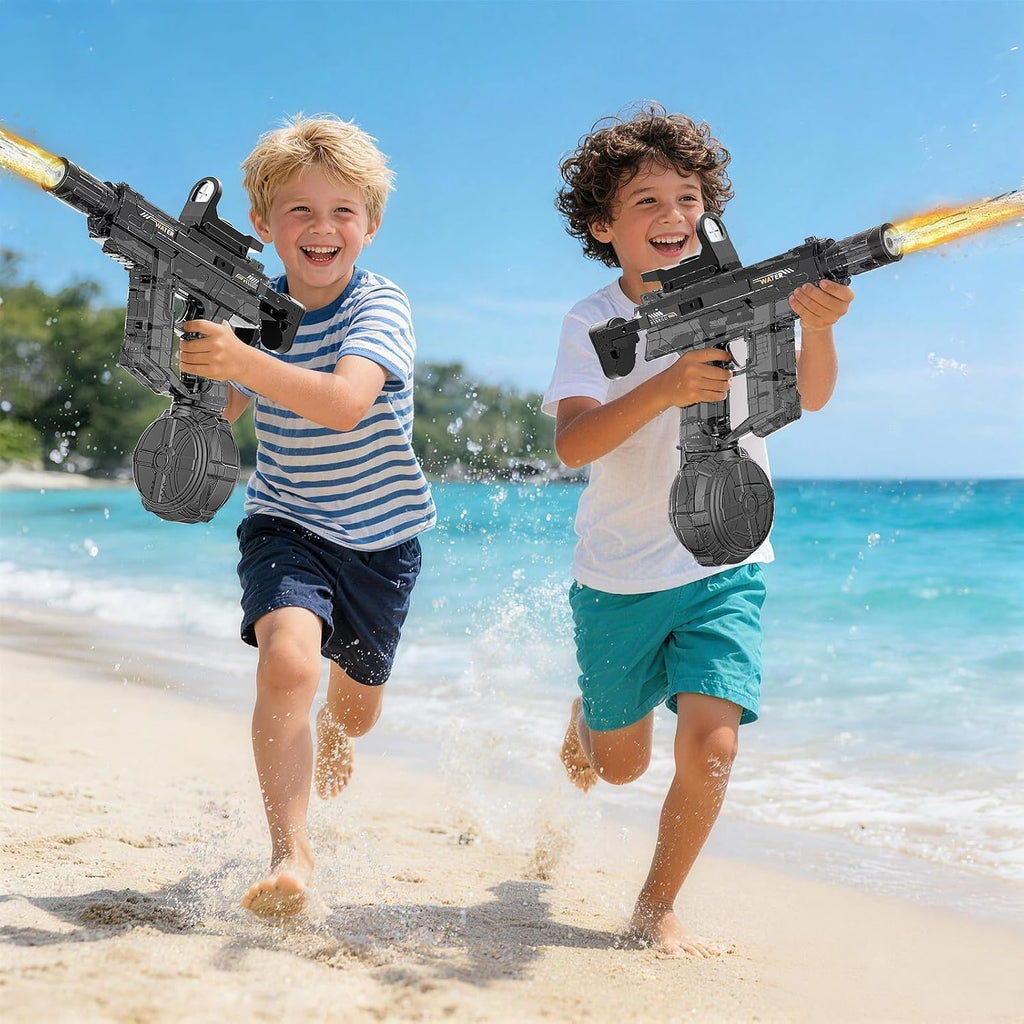 Electric Water Gun for Kids Adult, Automatic Squirt Pistol Guns with Large Capacity & 26-32FT Range, Rechargeable Watergun Toys for Pool, Beach, Backyard Summer Water Blaster Games, Black