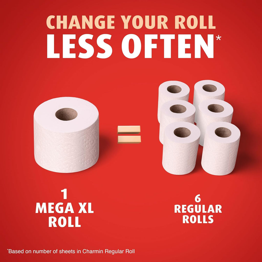Ultra Strong Toilet Paper, 6 Mega = 24 Regular Rolls, 2-Ply, White